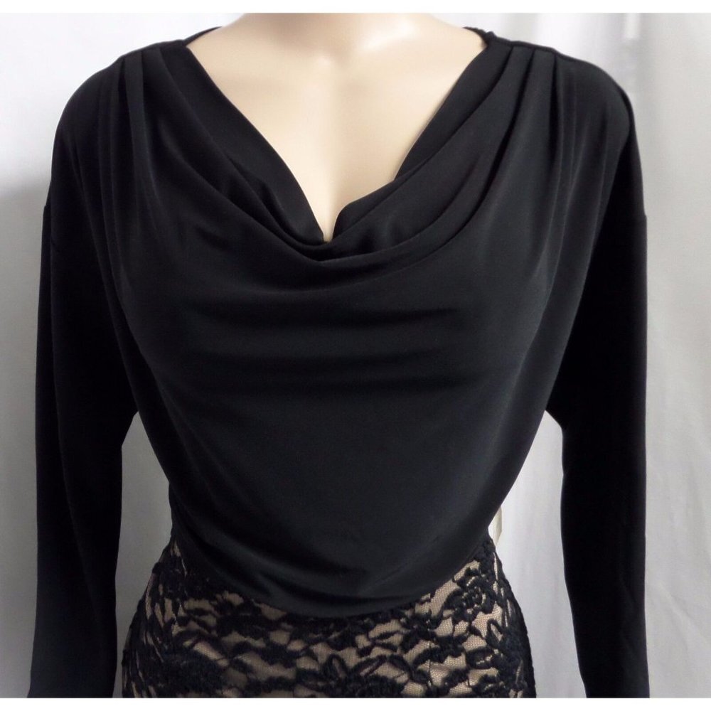 "COLDWATER CREEK" BLACK/BEIGE LACE SKIRT CAREER CASUAL SHEATH DRESS SIZE: 4 NWT - Picture 3 of 6